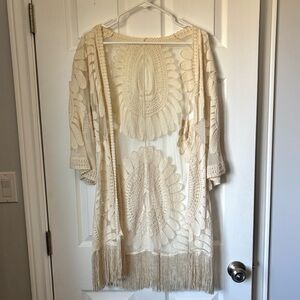 Elegant Cream Swim Coverup